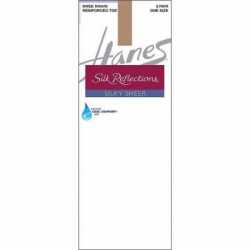 Hanes 775 Silk Reflections Silky Sheer Knee Highs with Reinforced Toe 2-Pack