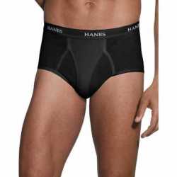 Hanes 7764B7 Ultimate Men's TAGLESS No Ride Up Briefs with Comfort Flex Waistband Black/Grey 7-Pack