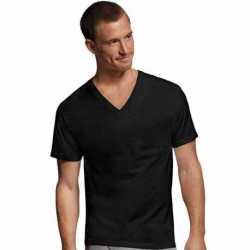 Hanes 7765AS Men's Dyed ComfortSoft TAGLESS V-Neck Undershirt 4-Pack