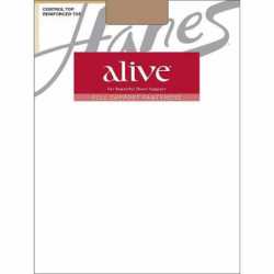 Hanes 810 Alive Full Support Control Top Reinforced Toe Pantyhose