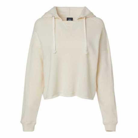 MV Sport W23101 Women's Angel Fleece Crop Hooded Sweatshirt
