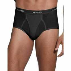 Hanes K312HUCB Men's FreshIQ ComfortBlend Black/Grey Briefs 2XL-4XL 4-Pack