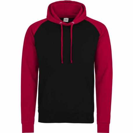 Just Hoods By AWDis JHA009 Adult Midweight Contrast Baseball Hooded Sweatshirt