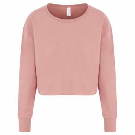 Just Hoods By AWDis JHA035 Ladies Cropped Pullover Sweatshirt