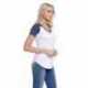 StarTee ST1432 Ladies CVC Varsity V-Neck T-Shirt