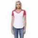 StarTee ST1432 Ladies CVC Varsity V-Neck T-Shirt