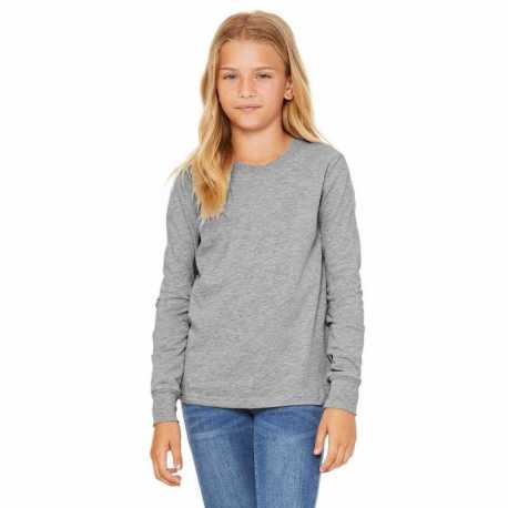 Bella + Canvas 3501YCV Youth Heather CVC Long-Sleeve T-Shirt