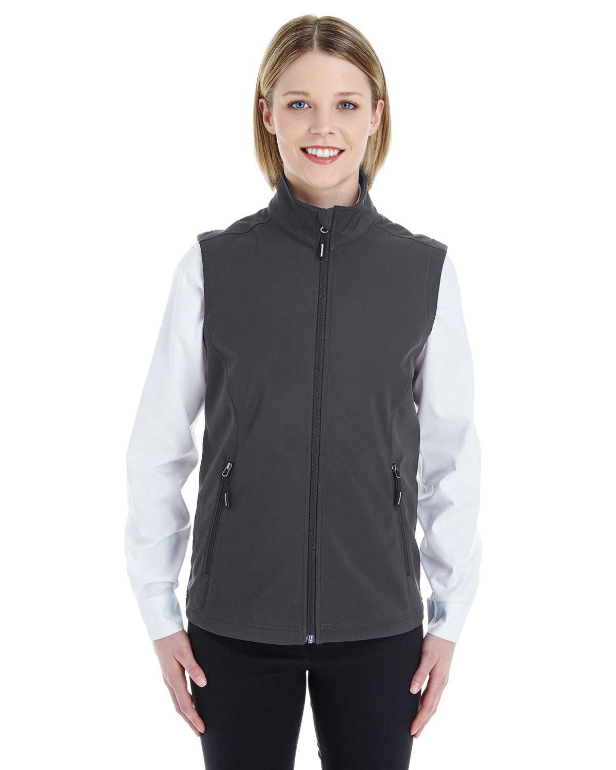 Core365 CE701W Ladies' Cruise Two-Layer Fleece Bonded Soft Shell Vest ...
