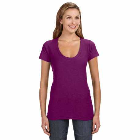 J America JA8169 Ladies V-Neck Slub T-Shirt