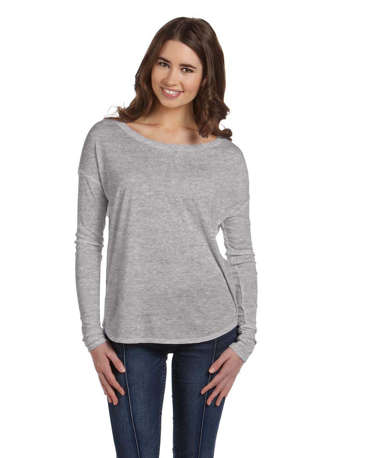 Bella + Canvas 8852 Ladies' Flowy Long-Sleeve T-Shirt with 2x1 Sleeves ...