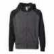 Independent Trading Co. PRM10TSBZ Toddler Lightweight Special Blend Raglan Zip Hood