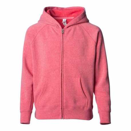 Independent Trading Co. PRM15YSBZ Youth Lightweight Special Blend Raglan Zip Hood