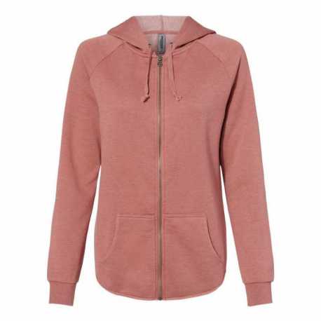 Independent Trading Co. PRM2500Z Women's California Wave Wash Full-Zip Hooded Sweatshirt