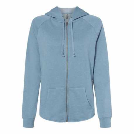 Independent Trading Co. PRM2500Z Women's California Wave Wash Full-Zip Hooded Sweatshirt