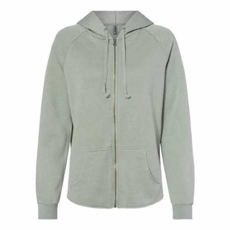Independent Trading Co. PRM2500Z Women's California Wave Wash Full-Zip Hooded Sweatshirt