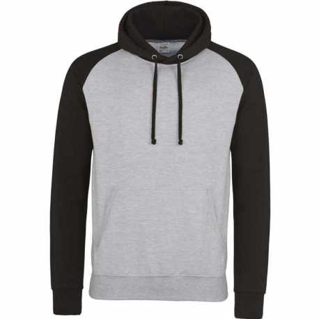 Just Hoods By AWDis JHA009 Adult Midweight Contrast Baseball Hooded Sweatshirt