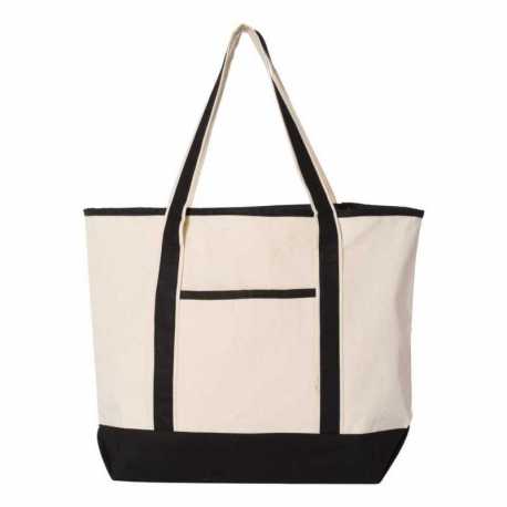 Q-Tees Q1500 34.6L Large Canvas Deluxe Tote