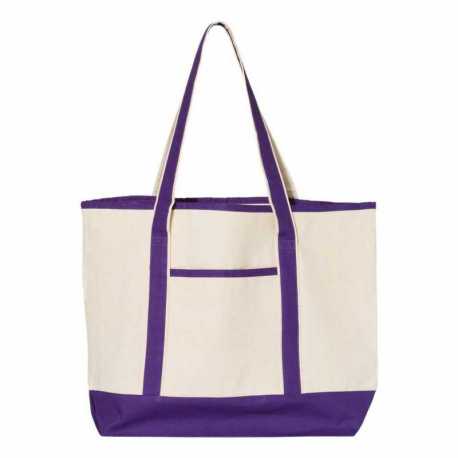Q-Tees Q1500 34.6L Large Canvas Deluxe Tote