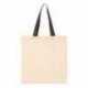 Q-Tees QTB6000 Economical Tote with Contrast-Color Handles