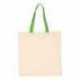 Q-Tees QTB6000 Economical Tote with Contrast-Color Handles