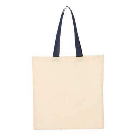 Q-Tees QTB6000 Economical Tote with Contrast-Color Handles