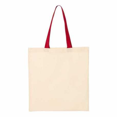 Q-Tees QTB6000 Economical Tote with Contrast-Color Handles