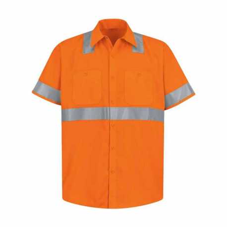Red Kap SS24HVT High Visibility Safety Short Sleeve Work Shirt - Tall Sizes