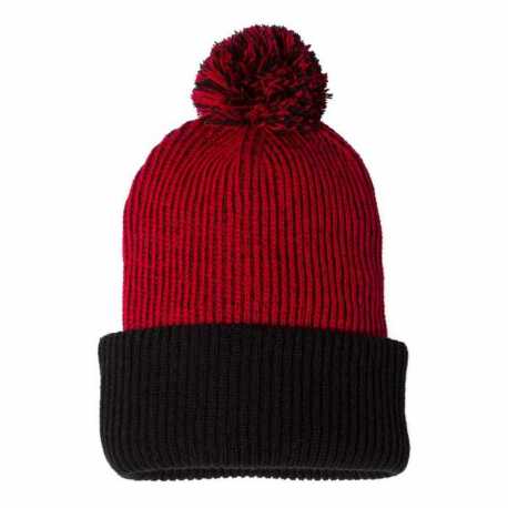 Sportsman SP70 12" Speckled Pom-Pom Cuffed Beanie