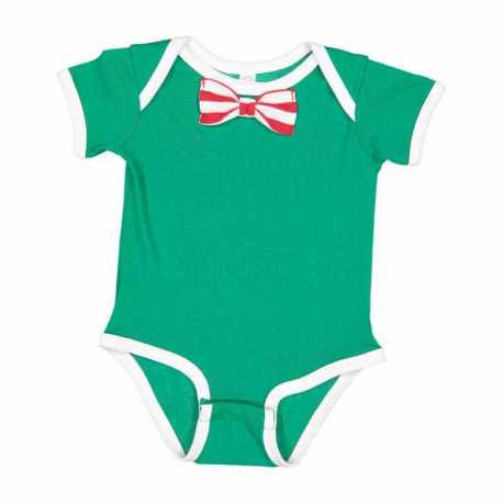 Rabbit Skins 4407 Baby Rib Infant Bow Tie Bodysuit