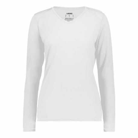 Augusta Sportswear 6847 Women's Super Soft-Spun Poly Long Sleeve V-Neck T-Shirt