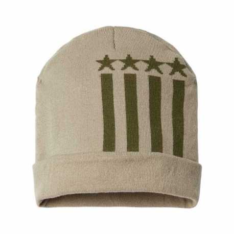 CAP AMERICA RK12 USA-Made Patriotic Cuffed Beanie