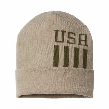 CAP AMERICA RK12 USA-Made Patriotic Cuffed Beanie