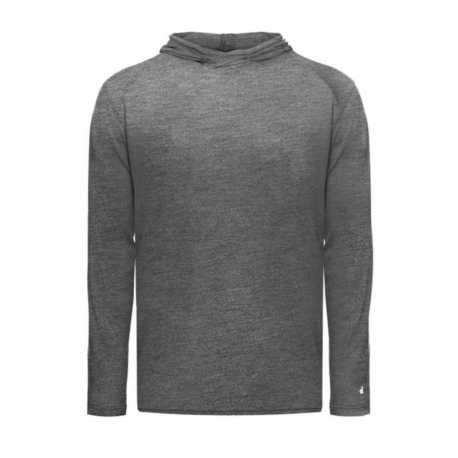 Badger 2905 Youth Tri-Blend Surplice Hooded Long Sleeve T-Shirt