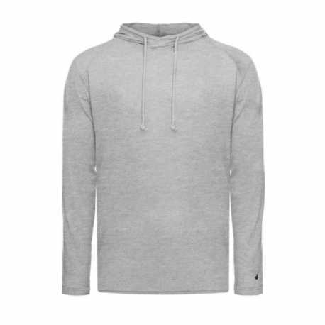 Badger 4905 Tri-Blend Surplice Hooded Long Sleeve T-Shirt