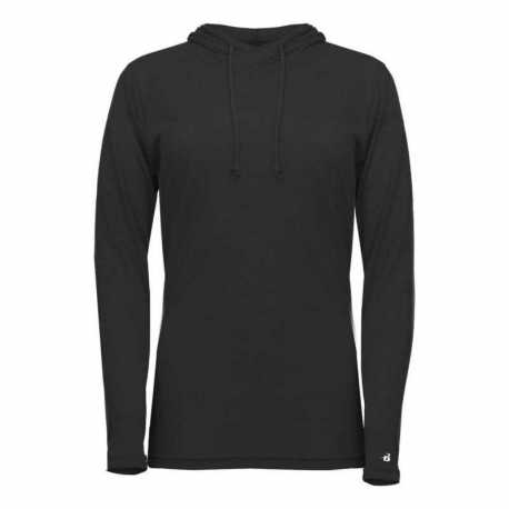 Badger 4965 Women's Tri-Blend Surplice Long Sleeve Hooded T-Shirt