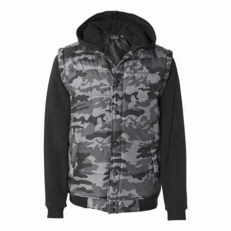 Burnside 8701 Nylon Vest with Fleece Sleeves