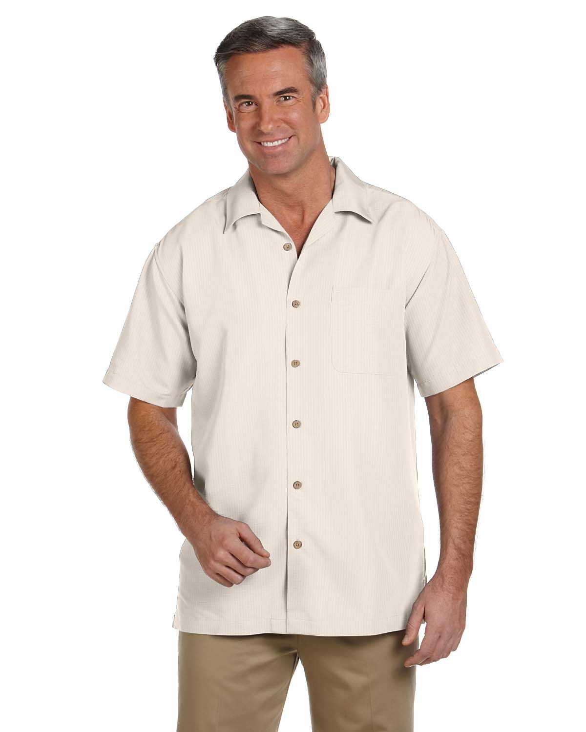 Harriton M560 Men's Barbados Textured Camp Shirt | ApparelChoice.com