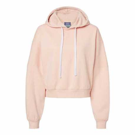 MV Sport W21751 Women's Sueded Fleece Crop Hooded Sweatshirt