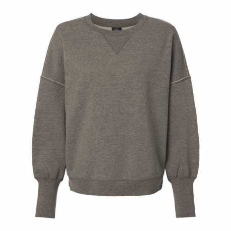 MV Sport W22712 Women's Sueded Fleece Crewneck Sweatshirt