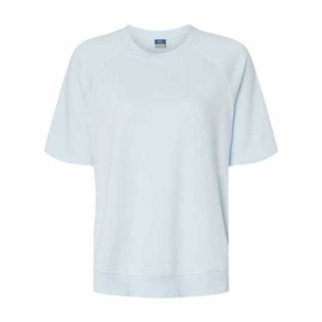 MV Sport W23711 Women's French Terry Short Sleeve Crewneck Pullover