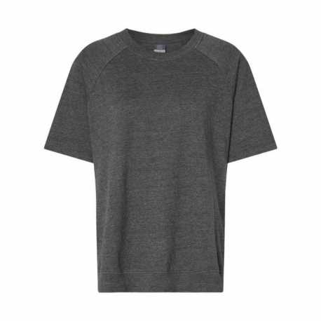 MV Sport W23711 Women's French Terry Short Sleeve Crewneck Pullover