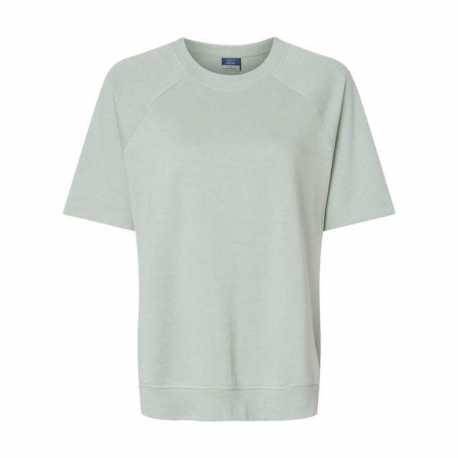MV Sport W23711 Women's French Terry Short Sleeve Crewneck Pullover