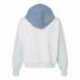 MV Sport W23716 Women's Sueded Fleece Colorblocked Crop Hooded Sweatshirt