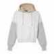 MV Sport W23716 Women's Sueded Fleece Colorblocked Crop Hooded Sweatshirt