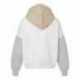 MV Sport W23716 Women's Sueded Fleece Colorblocked Crop Hooded Sweatshirt